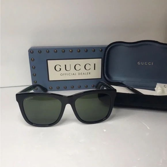 💯 - New Authentic Gucci GG0057SK 002 56 GG0057SK Unisex Sunglasses - Picture 9 of 15
